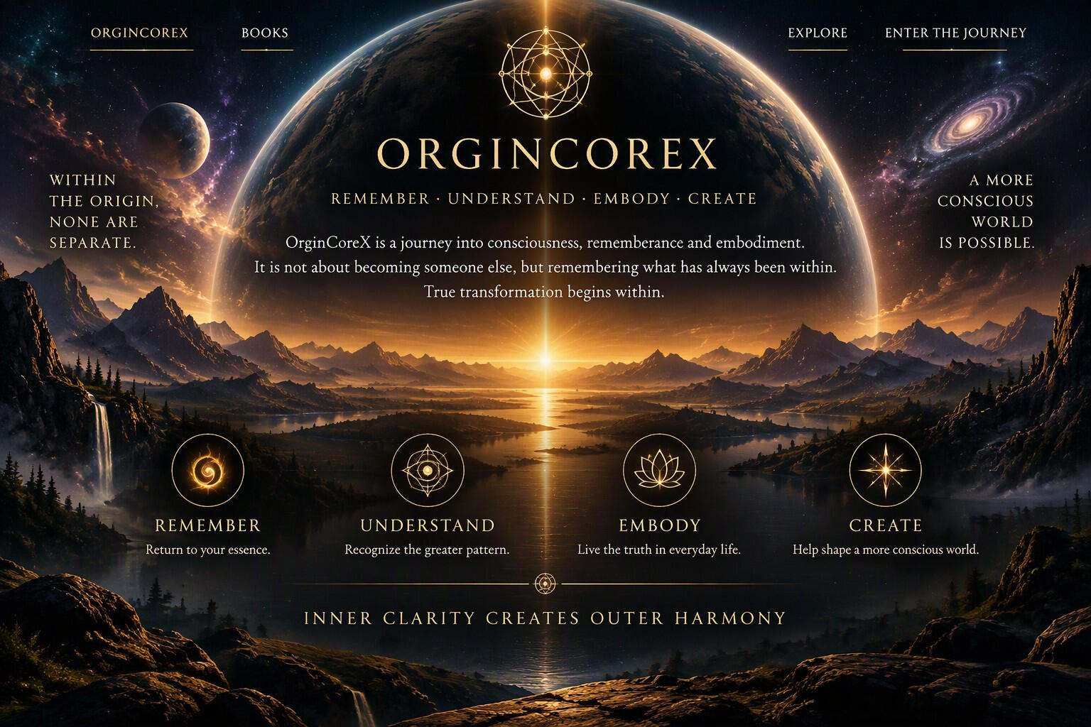OrginCoreX – The Axis of Awakening, a journey into consciousness, remembrance, embodiment and a more conscious world.